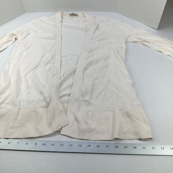 LOFT Outlet Women's Size Medium Sweater Cardigan Open Front Cream Preowned - Picture 7 of 11